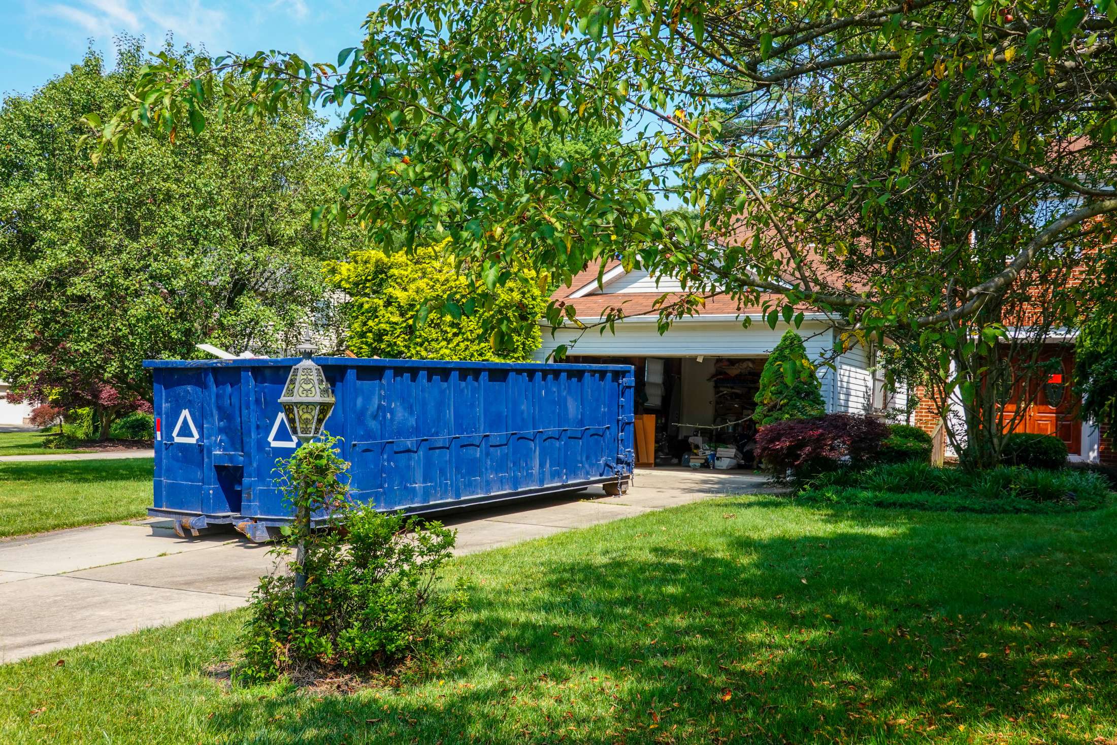 Residential Dumpster Rental Outside Home